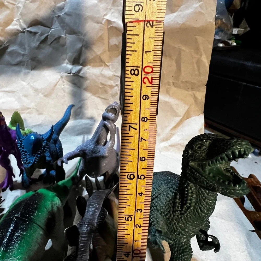 12pc Dinosaur Figure Lot Multicolor T-Rex Stegosaurus Toy Set